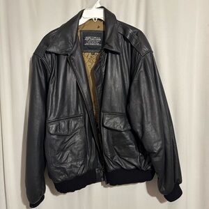 U.S. Army Air Force Jacket Flyers Leather Type A-2 Black Jacket size 3XL